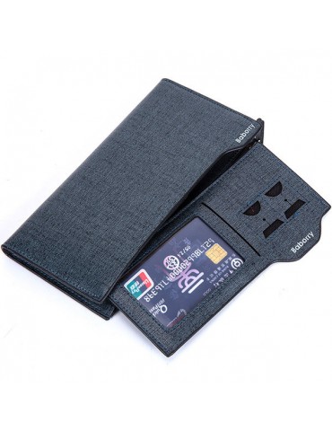 PU Leather Bifold Wallet 17 Card Slots Casual Business Card Pack Coin Bag For Men